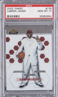 2002-03 Topps Finest #178 LeBron James Rookie Card – PSA GEM MT 10